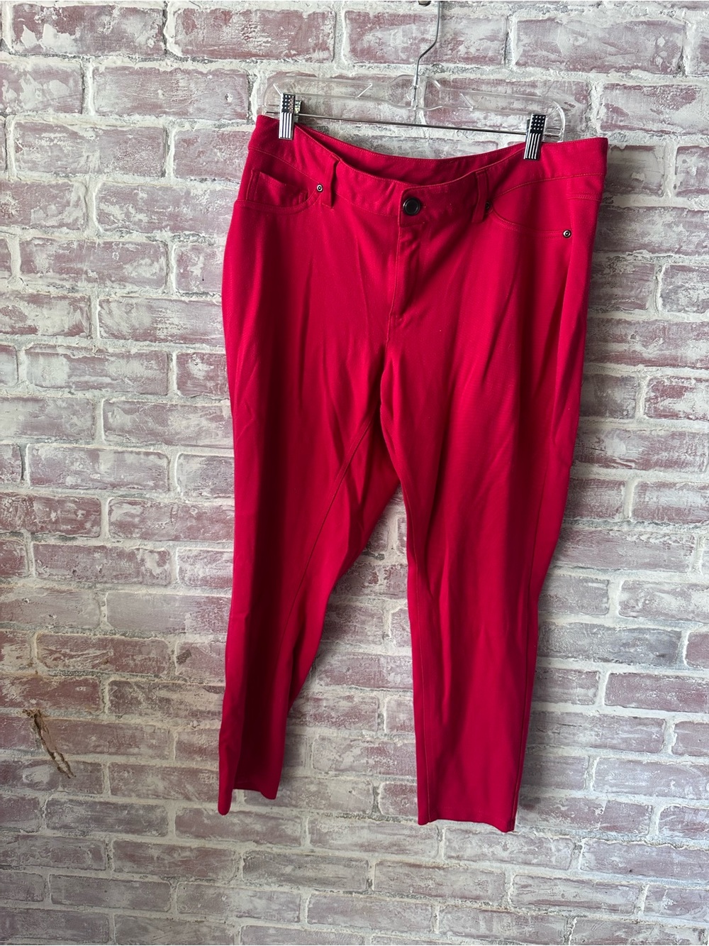 Cato Women's Bright Red Skinny Stretch Pants